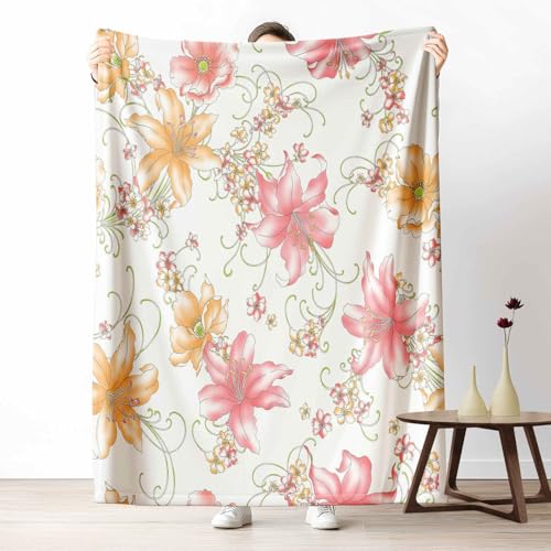 Wohndecke mit 3D Druck Blumenpflanzen Wildblumen Flauschige Tagesdecke für das Schlafzimmer Frühling Garten Kuscheldecke als Überwurf für Sofa Natur Blatt Flanell & Sherpa Mix Weich, 180x230 cm Wohndecke mit 3D Druck Blumenpflanzen Wildblumen Flauschige Tagesdecke für das Schlafzimmer Frühling Garten Kuscheldecke als Überwurf für Sofa Natur Blatt Flanell & Sherpa Mix Weich, 180x230 cm von LLponhg
