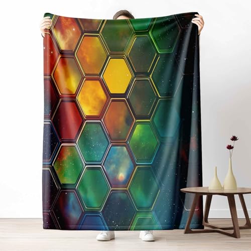 Wohndecke mit 3D Druck D Stil Polygon Flauschige Tagesdecke für das Schlafzimmer Bunt Galaxie Kuscheldecke als Überwurf für Sofa Geometrie Waben Flanell & Sherpa Mix Weich, 180x230 cm Wohndecke mit 3D Druck D Stil Polygon Flauschige Tagesdecke für das Schlafzimmer Bunt Galaxie Kuscheldecke als Überwurf für Sofa Geometrie Waben Flanell & Sherpa Mix Weich, 180x230 cm von LLponhg