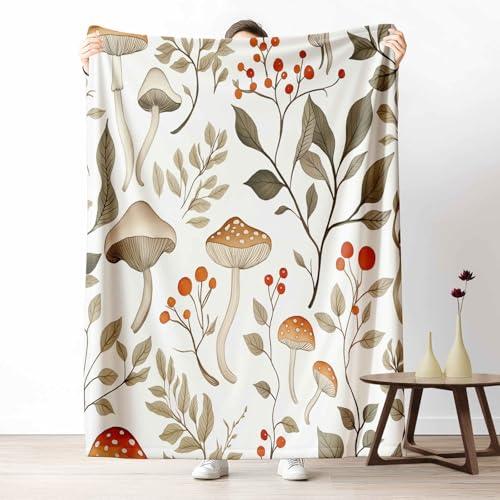 Wohndecke mit 3D Druck Waldlandschaft Pilz Flauschige Tagesdecke für das Schlafzimmer Botanisch Beeren Kuscheldecke als Überwurf für Sofa Rustikaler Blatt Flanell & Sherpa Mix Weich, 180x230 cm Wohndecke mit 3D Druck Waldlandschaft Pilz Flauschige Tagesdecke für das Schlafzimmer Botanisch Beeren Kuscheldecke als Überwurf für Sofa Rustikaler Blatt Flanell & Sherpa Mix Weich, 180x230 cm von LLponhg