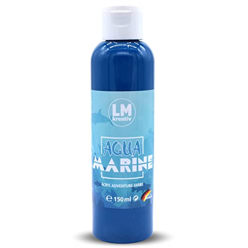 LM-Kreativ Acrylfarbe 150 ml - Aquamarin - Hochdeckende Acryl-Farbe, die perfekt für Künstler und Hobbymaler geeignet ist. Bestens geeignet als Holzfarbe oder zum Bemalen von Papier & Leinwand von LM-Kreativ