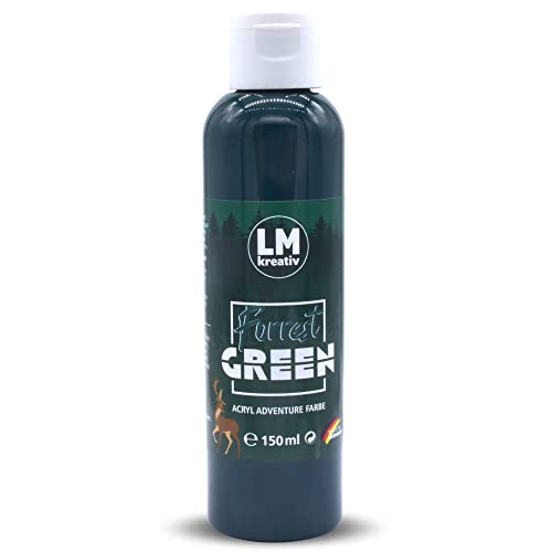 LM-Kreativ Acrylfarbe 150 ml - Forest Green - Hochdeckende Acryl-Farbe, die perfekt für Künstler und Hobbymaler geeignet ist. Bestens geeignet als Holzfarbe oder zum Bemalen von Papier & Leinwand LM-Kreativ Acrylfarbe 150 ml - Forest Green - Hochdeckende Acryl-Farbe, die perfekt für Künstler und Hobbymaler geeignet ist. Bestens geeignet als Holzfarbe oder zum Bemalen von Papier & Leinwand von LM-Kreativ