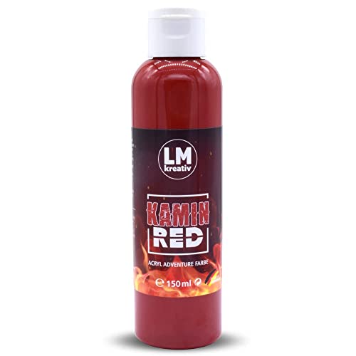 LM-Kreativ Acrylfarbe 150 ml - Kamin Red - Hochdeckende Acryl-Farbe, die perfekt für Künstler und Hobbymaler geeignet ist. Bestens geeignet als Holzfarbe oder zum Bemalen von Papier & Leinwand von LM-Kreativ