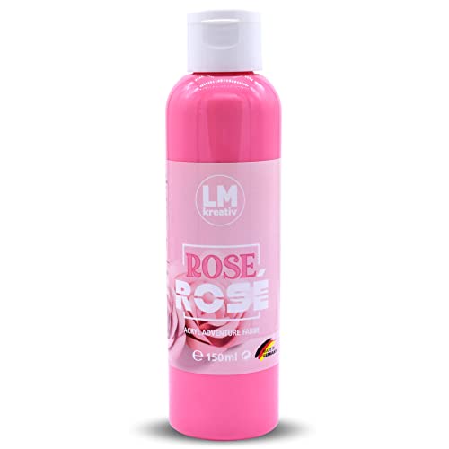 LM-Kreativ Acrylfarbe 150 ml - Rose Rosé - Hochdeckende Acryl-Farbe, die perfekt für Künstler und Hobbymaler geeignet ist. Bestens geeignet als Holzfarbe oder zum Bemalen von Papier & Leinwand von LM-Kreativ