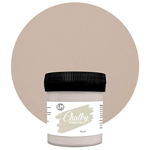 LM-Kreativ Chalky Kreidefarbe 100ml (Nude) - - Finish Kreide-Farbe für einen Vintage/Shabby-Chic-Look. Die Kreidefarben/Kalkfarbe sind auch als Holzfarbe verwendbar & trocken matt auf von LM-Kreativ