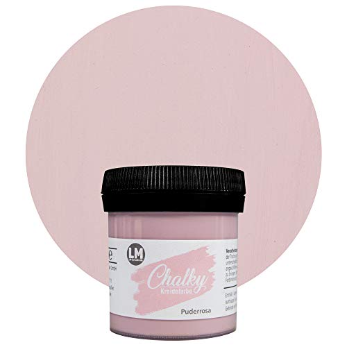 LM-Kreativ Chalky Kreidefarbe 100ml (Puderrosa) - - Finish Kreide-Farbe für einen Vintage/Shabby-Chic-Look. Die Kreidefarben/Kalkfarbe sind auch als Holzfarbe verwendbar & trocken matt auf von LM-Kreativ