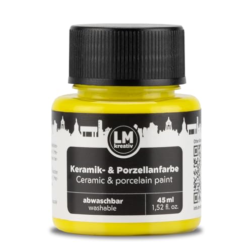 LM-Kreativ Keramik- & Porzellanfarbe 45 ml - Gelb - Spülmaschinenfest. Glas- und Keramikfarbe, Ideal zum Tassen und Porzellan Bemalen, Kreative Projekte auf Glas LM-Kreativ Keramik- & Porzellanfarbe 45 ml - Gelb - Spülmaschinenfest. Glas- und Keramikfarbe, Ideal zum Tassen und Porzellan Bemalen, Kreative Projekte auf Glas von LM-Kreativ