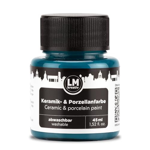 LM-Kreativ Keramik- & Porzellanfarbe 45 ml - Türkis - Spülmaschinenfest. Glas- und Keramikfarbe, Ideal zum Tassen und Porzellan Bemalen, Kreative Projekte auf Glas LM-Kreativ Keramik- & Porzellanfarbe 45 ml - Türkis - Spülmaschinenfest. Glas- und Keramikfarbe, Ideal zum Tassen und Porzellan Bemalen, Kreative Projekte auf Glas von LM-Kreativ