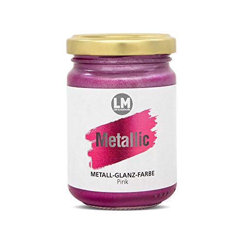 LM-Kreativ Metallic 125ml (Pink) - Acrylfarbe Metallic-Farbe, Metall-Glanz, Metall-Effekt Farbe, ähnlich Viva Decor Maya Gold von LM-Kreativ