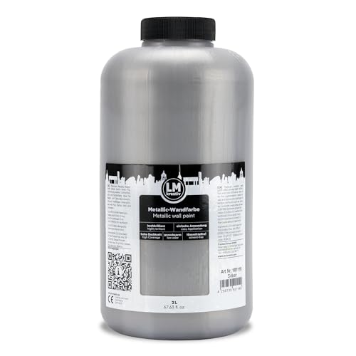 LM-Kreativ Metallic-Wandfarbe 2L - Silber - Wasserbasierte, hochdeckende Metallic- und Glitzerfarbe für stilvolle Innenräume. Küchenfarbe und Möbelfarbe für kreative DIY - Wandgestaltung LM-Kreativ Metallic-Wandfarbe 2L - Silber - Wasserbasierte, hochdeckende Metallic- und Glitzerfarbe für stilvolle Innenräume. Küchenfarbe und Möbelfarbe für kreative DIY - Wandgestaltung von LM-Kreativ