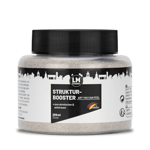 LM Strukturbooster 300g - Kiesel - Ermöglicht in LM Strukturpaste fein & Smooth bis zu 2 cm und höhere Strukturen. Perfekt für greifbare 3D Textureffekte. Optimal bis Mischverhältnis von 1:1 von LM-Kreativ