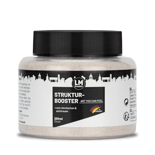 LM Strukturbooster 300g - Sand - Ermöglicht in LM Strukturpaste fein & Smooth bis zu 2 cm und höhere Strukturen. Perfekt für greifbare 3D Textureffekte. Optimal bis Mischverhältnis von 1:1 von LM-Kreativ