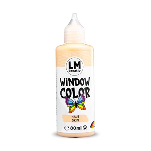 LM Window Color 80ml - Haut - Fenster-Farben zum Basteln & Malen. Für wieder abziehbare Deko Fensterbilder im Kinderzimmer, auf Flaschen, Spiegel oder Fliesen. Fensterfarben ohne Lösungsmittel von LM-Kreativ