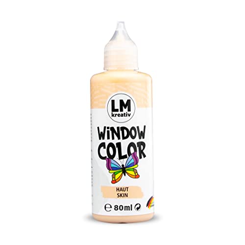 LM Window Color 80ml - Beige - Fenster-Farben zum Basteln & Malen. Für wieder abziehbare Deko Fensterbilder im Kinderzimmer, auf Flaschen, Spiegel oder Fliesen. Fensterfarben ohne Lösungsmittel von LM-Kreativ