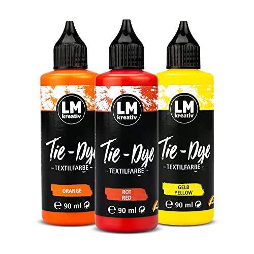 Tie - Dye Kreativ Textifarbe 3er Set - Summer Vibes - 3 x 90 ml Textilfarbe für Batik oder Airbrush. Auch als Textil Sprühfarbe oder DIY Bartikfabe Set nutzbar. Die Textilfarbe zum Batiken. Tie - Dye Kreativ Textifarbe 3er Set - Summer Vibes - 3 x 90 ml Textilfarbe für Batik oder Airbrush. Auch als Textil Sprühfarbe oder DIY Bartikfabe Set nutzbar. Die Textilfarbe zum Batiken. von LM-Kreativ