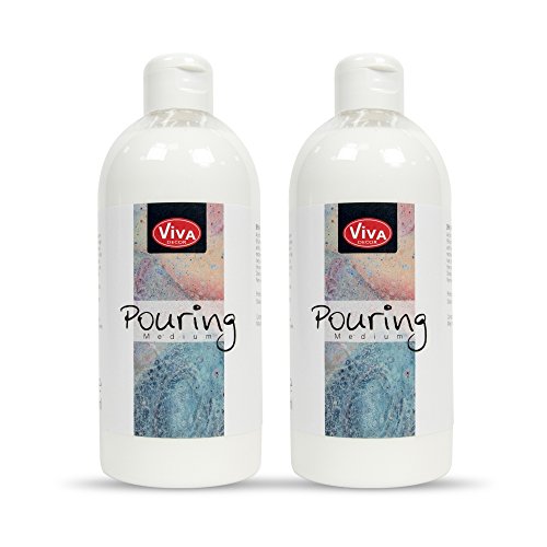 Viva Decor Pouring Medium (2 x 500 ml) - Farbe gießen, Gieß-Farbe, Pouring-Farbe, Puddle-Pouring, Dirty-Pouring, Flip Cup, Gieß-Medium von LM-Kreativ