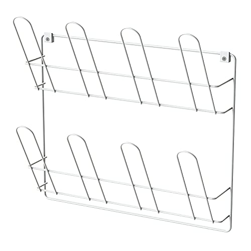 LM 322/2 Schuhregal Weiß schmal hängend, Wand und Tür Organizer für Schuhe, Ordnungssystem Kleiderschrank, Schuhaufbewahrung platzsparend aus Metall, 42cm breit, Weiß von LM LANKA JA MUOVI