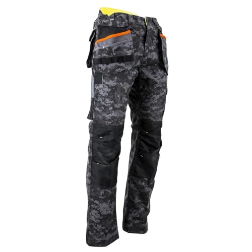 LMA Workwear 1726 DONJON Segeltuchhose mit Knietaschen, Größe 56, Digitrade/Nachtgrau von LMA Workwear