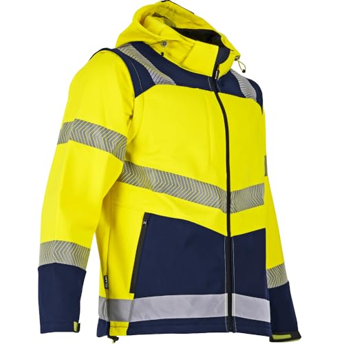 LMA Workwear 2227 VISEUR Softshell Jacke, Größe XL, Fluoreszierendes Gelb/Dunkelblau von LMA Workwear