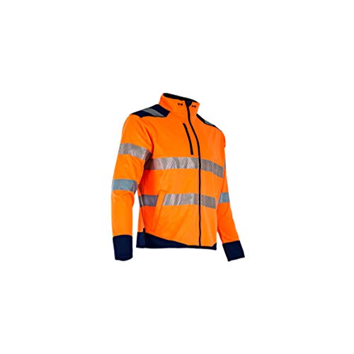 LMA Workwear 2254 LED Lange Ärmel Weste mit Reißverschluss, Größe S, Neon Orange/Dunkelblau von LMA Workwear