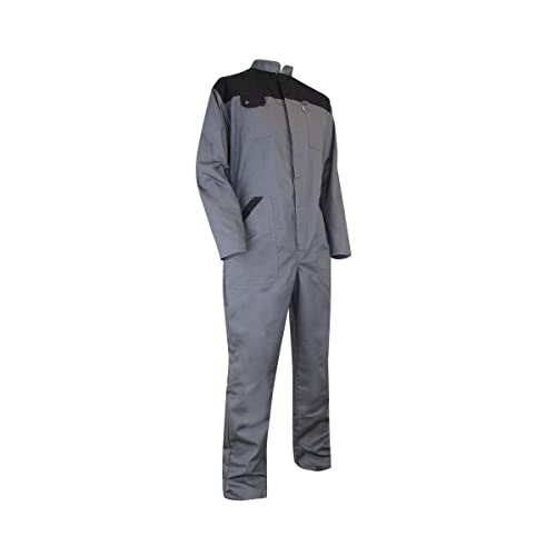 LMA Workwear 4098 SEIGLE Zweifarbiger Overall mit Einfachem Verschluss, Größe 3XL, Grau/Schwarz von LMA Workwear