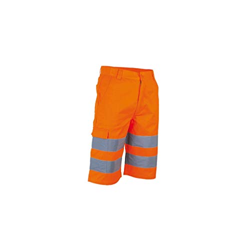 LMA Workwear 6071 PHARE Einfarbig HS Bermudashorts, Größe 50, Neon Orange von LMA Workwear