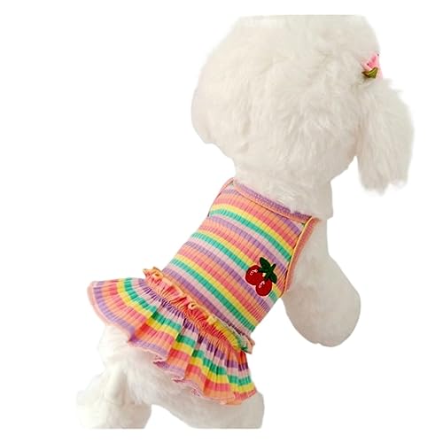 1 x Welpen-Sommerkleidung, Hundekostüm für kleine Rassen, kurzer Rock, einteiliges Kostüm (Farbe: Rosa, Größe: XL) von LMDO