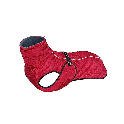 Hunde-Outdoor-Jacke, wasserdicht, reflektierend, für den Winter, warme Baumwolle, Hundekleidung für große und mittlere Hunde, Labrador (Farbe: Rot, Größe: S) von LMDO