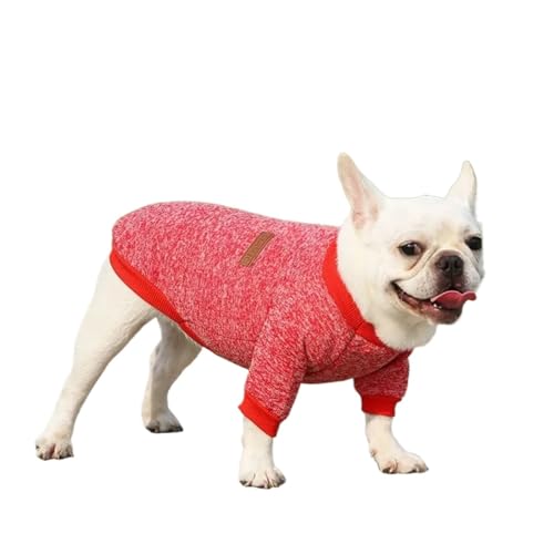 Hundekleidung für kleine Hunde, weicher Haustierpullover, Kleidung für Hund, Katze, Winter, Chihuahua-Kleidung, klassisches Haustier-Outfit, Hoodies (Farbe: Rot, Größe: L) von LMDO