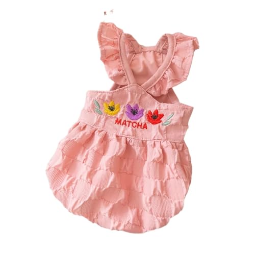 Sommer-Hundekleid für kleine Hunde, luxuriöse Hundekleidung, Chihuahua, Französische Bulldogge, Bichon, Hundekostüm, Haustierkleidung, Hundeweste, Welpenrock (Farbe: Rosa 2, Größe: S) von LMDO