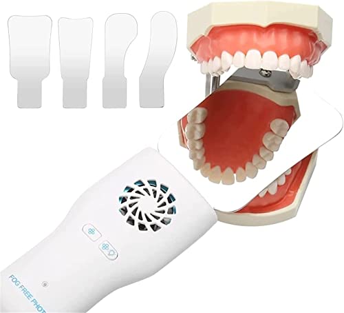 Anti-Beschlag Dental Fotografie Spiegel, LED Kieferorthopädie Spiegel Dental doppelseitigen Reflektor, mit 4 Linsen, mit Lüfter, für Zahnpflege Oral Care Tool von LMEIL