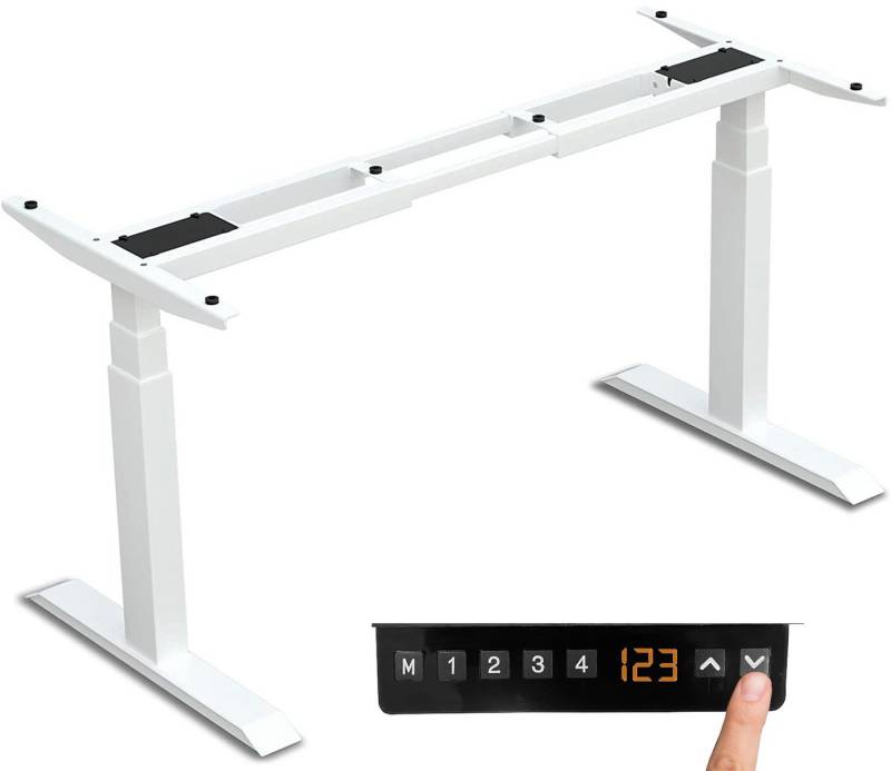 LMG Germany Schreibtisch FYED Premium, Höhenverstellbar, elektrisch, Tischgestell, Gestell, für alle Tischplatten, bis 1250 mm, Anti-Kollisions-Schutz für Erwachsene, Kinder, Neue Technik mit 2 Motoren von LMG Germany