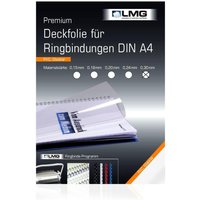 LMG Deckfolien für Bindemappen DIN A4 0.3 mm transparent von LMG