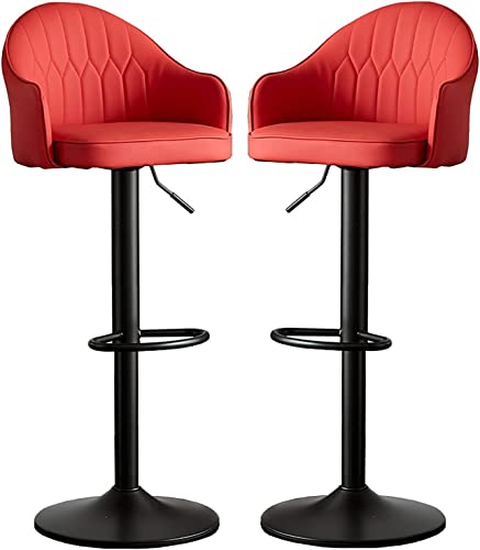 LMHAUSS Moderne Barhocker mit Verstellbarer Höhe und 360°-Drehung, hohe Barhocker mit Rückenlehne, 2er-Set für Bartheke, Küche und Zuhause Vigorous von LMHAUSS