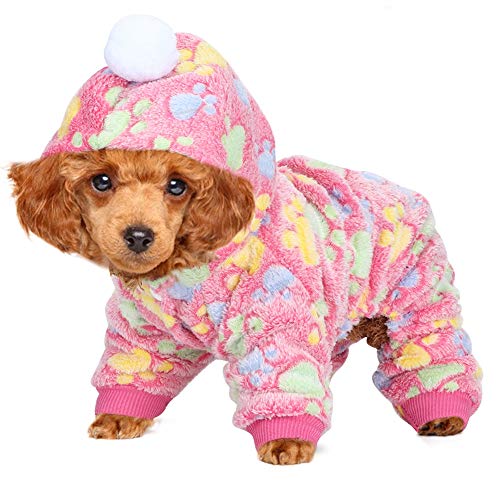Haustier -Sprunganzug Warmer Flanellpyjama Kleidung für Hunde Katzen kleine Tiere (XL) von LMHHMIN