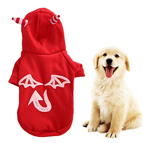 Haustuch Kostüm Luminous Böde Person Hallowmas Bekleidungshund Katze rot mit Hut für Rollenspiele Halloween (L) von LMHHMIN