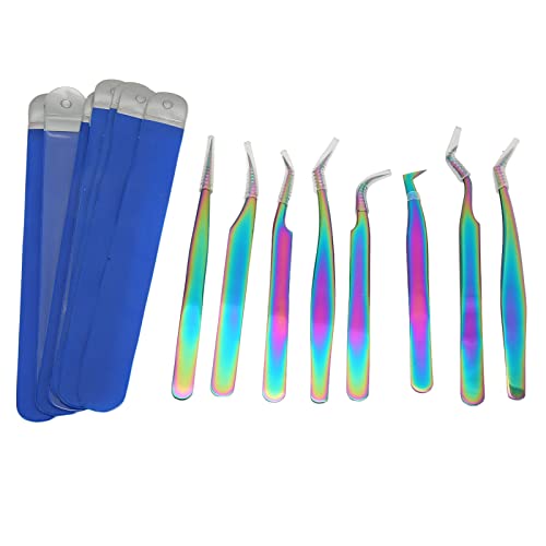 Wimpernverlängerung Pinzetten Set Edelstahl hoher Härte Ergonomisches Design für professionelle neue Anfänger Wimpernverlängerung Pinzetten Set Edelstahl hoher Härte Ergonomisches Design für professionelle neue Anfänger von LMHHMIN