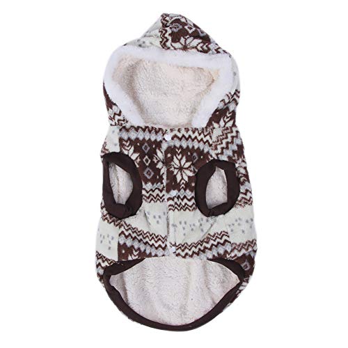 Winter Haustier niedliche Schneeflocke Kleidung Kostüm halten Sie warme Kapuze Design Hunde Katze Haustier Winter Kleidung 5 Größen erhältlich (14 Meter) von LMHHMIN