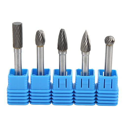 Wolframcarbid-Burr-File-Set Hohe Leistung für die Holz bearbeitung Poliers chnitzerei mit 6mm Schaft geeignet für die Herstellung von Metall bearbeitung von Schmuck (Adefg) von LMHHMIN
