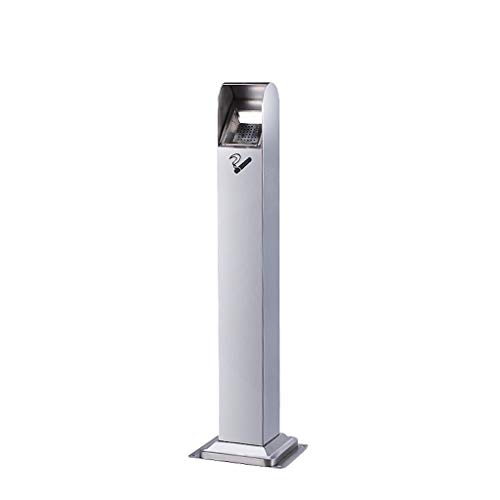 LMHW Standaschenbecher In/Outdoor Aschenbecher Edelstahl mit Inneneimer Abfalleimer Bins Hoch Aussen Garten Vertikale for Zigaretten H44inchs Draußen Standaschenbecher, Chrome, 9.46*9.46*43.34inchs von LMHW