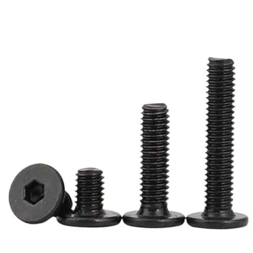 10pcs/lot Black Stainless Steel Hex Hexagon Socket Ultra Thin Super Low Flat Head Cap Screw Bolt M2 M2.5 M3 M4 M5 M6(6mm x10pcs,M2) von LMLOZZ