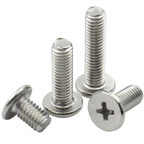 5 Stück M1.4 M1.6 M2 M2.5 M3 M4 M5 M6 M8 304 Edelstahl Ultradünne superflache Kreuzschraubenschraube mit Waferkopf(50mm,M6 x10pcs) von LMLOZZ