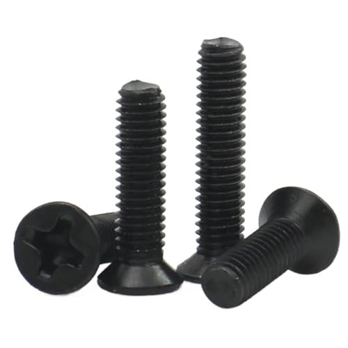 50pcs Mini Small Black Steel Screw M1 M1.2 M1.4 M1.6 M1.7 M2 M2.5 Tiny Cross Flat Head Countersunk Head Screw Bolt(8mm,M1.4 x100pcs) von LMLOZZ