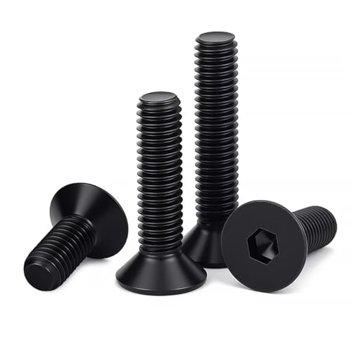 Hexagon Hex Socket Head Flat Countersunk Bolt Screw M2M2.5M3M4M5M6M8M10M12 Black Steel Hex Socket Bolts(90mm,M10 (5pcs)) von LMLOZZ