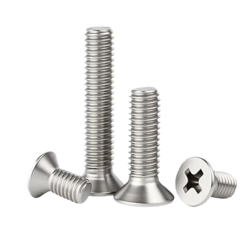 M1.6 M2 M2.5 M3 M3.5 M4 M5 M6 M8 Edelstahl-Kreuzschlitz-/Senkkopfschraube Computermöbelschrauben(Countersunk Head,16MM_M6 (10PCS)) von LMLOZZ