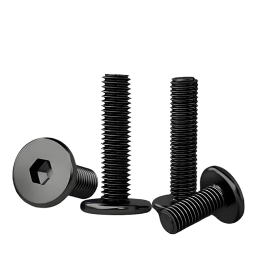 M2 M2.5 M3 M4 M5 M6 M8 Black 304 Stainless Steel Hexagon Ultrathin Head Bolt Hex Socket Ultra Thin Flat Wafer Head Screw(6mm,M4 10pcs) von LMLOZZ