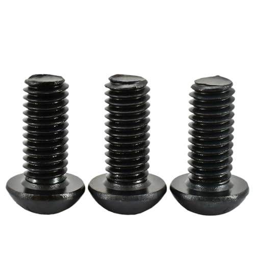 M2 M2.5 M3 M4 M5 M6 M8 M10 M12 Round Button Head Cap Screw Bolt Black Carbon Steel Hexagon Screw(10mm,M2 (150pcs)) von LMLOZZ