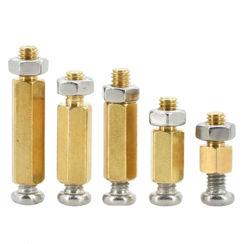 M2 M3 M4 M5 M6 Brass Hex Standoffs Spacing Screw Nut Set Support Pillars Column Board Rack Stud Spacers Motherboard(24mm,M4(Thread 6mm)10Pcs) von LMLOZZ