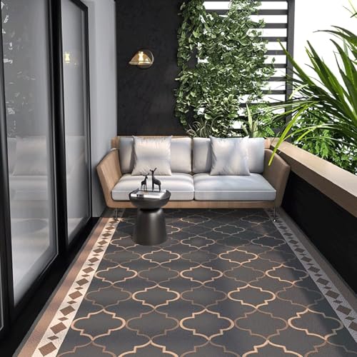 Teppich Wetterfest, UV-beständig Wendbar Faltbar Teppich Waschbar Für den Balkon Garten Teppich für Terrasse Picknick PVC Teppich Reversible Camping Patio Wasserdichter Außenbereich für Terrasse Teppich Wetterfest, UV-beständig Wendbar Faltbar Teppich Waschbar Für den Balkon Garten Teppich für Terrasse Picknick PVC Teppich Reversible Camping Patio Wasserdichter Außenbereich für Terrasse von LMLZRL