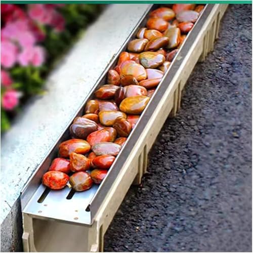 LMMIAOZ Drainagekanal-Abdeckplatten-Set für Gartenterrassenböden, 100 x 22 x 25 cm. Enthält Drainagerinnensysteme und Grabenentwässerungs-Sets, ideal für Betonschlämme und Regenrinnen. von LMMIAOZ