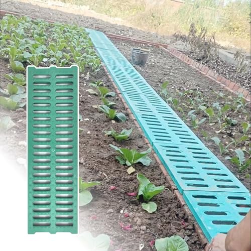 LMMIAOZ Entwässerungskanal Terrassenkanal, grüne Abflussgitterabdeckung Polymerkunststoff (50 x 15 x 2 cm) von LMMIAOZ